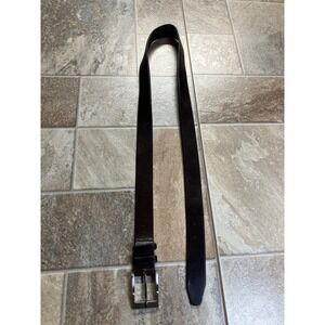 Remo Tulliani Mens Genuine Leather Dress Belt Silver Buckle Size 44